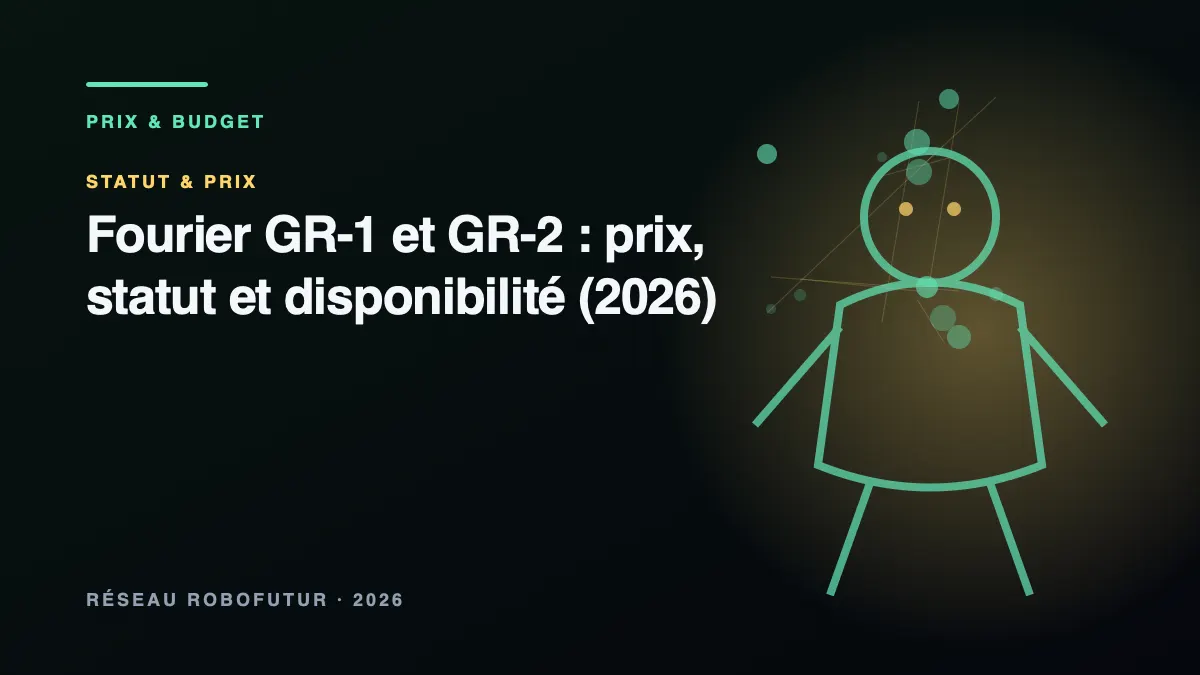 Robot humanoïde blanc de type Fourier GR debout en laboratoire de recherche